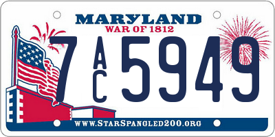 MD license plate 7AC5949