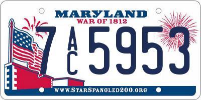 MD license plate 7AC5953