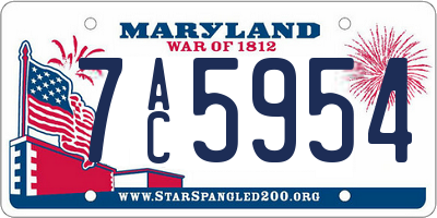 MD license plate 7AC5954