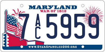 MD license plate 7AC5959