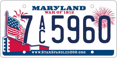 MD license plate 7AC5960
