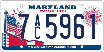 MD license plate 7AC5961