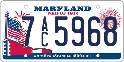 MD license plate 7AC5968