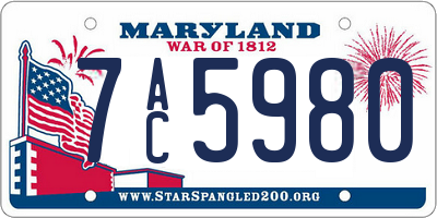 MD license plate 7AC5980