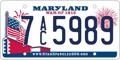 MD license plate 7AC5989