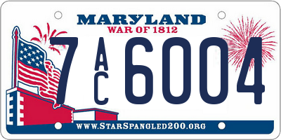 MD license plate 7AC6004