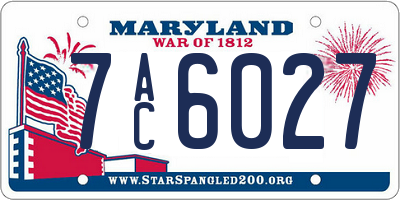 MD license plate 7AC6027