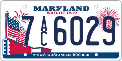 MD license plate 7AC6029