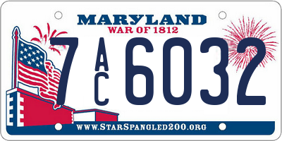 MD license plate 7AC6032