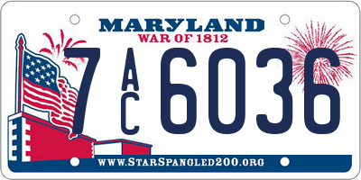 MD license plate 7AC6036
