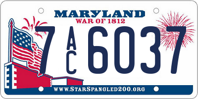 MD license plate 7AC6037