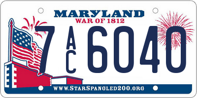 MD license plate 7AC6040