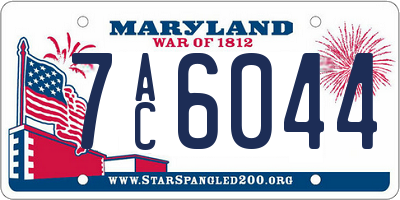 MD license plate 7AC6044