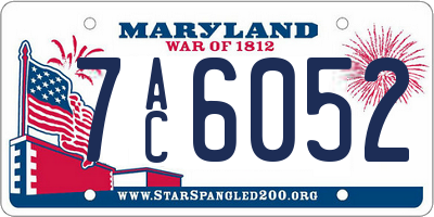 MD license plate 7AC6052