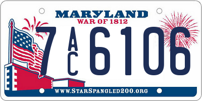 MD license plate 7AC6106