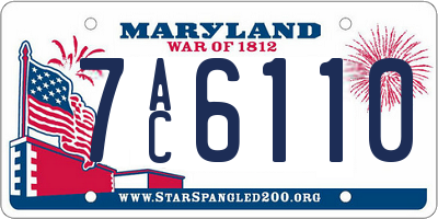 MD license plate 7AC6110