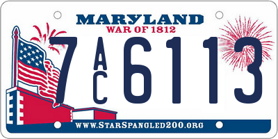 MD license plate 7AC6113