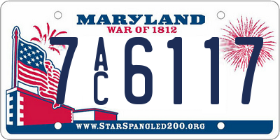 MD license plate 7AC6117