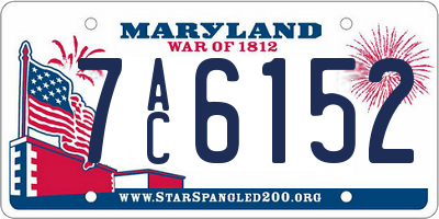 MD license plate 7AC6152