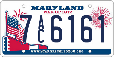 MD license plate 7AC6161