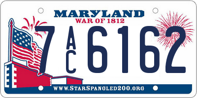 MD license plate 7AC6162