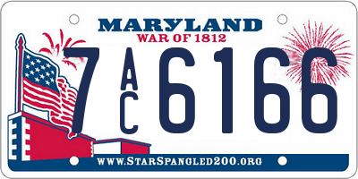 MD license plate 7AC6166