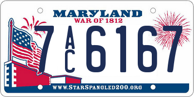 MD license plate 7AC6167