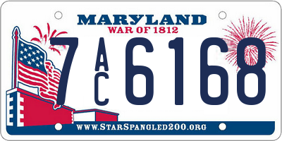 MD license plate 7AC6168