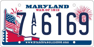 MD license plate 7AC6169