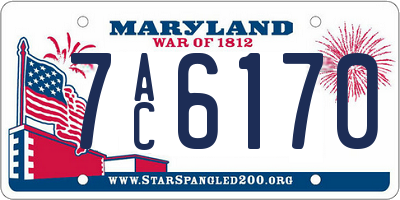 MD license plate 7AC6170