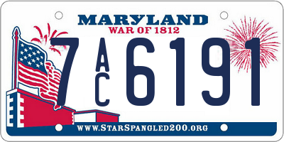 MD license plate 7AC6191
