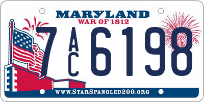 MD license plate 7AC6198