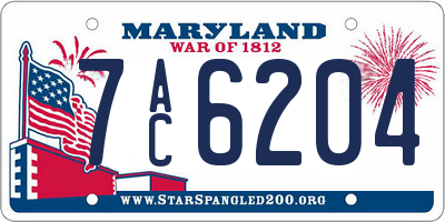 MD license plate 7AC6204