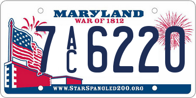 MD license plate 7AC6220