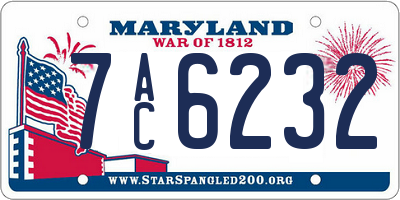 MD license plate 7AC6232