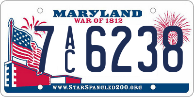 MD license plate 7AC6238