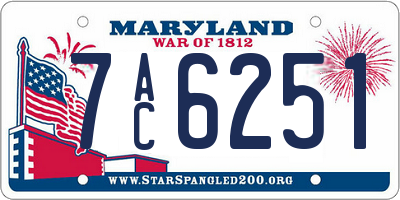 MD license plate 7AC6251