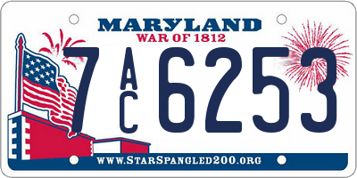MD license plate 7AC6253