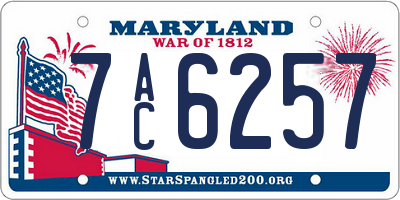 MD license plate 7AC6257