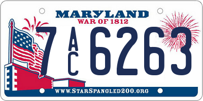 MD license plate 7AC6263