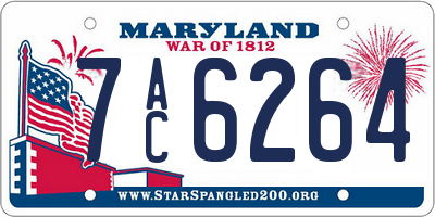 MD license plate 7AC6264