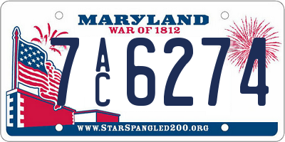 MD license plate 7AC6274