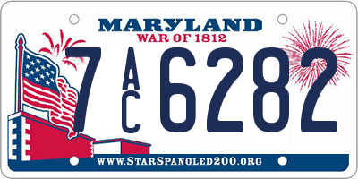 MD license plate 7AC6282