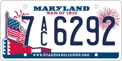 MD license plate 7AC6292