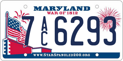 MD license plate 7AC6293
