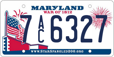 MD license plate 7AC6327