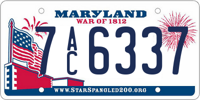 MD license plate 7AC6337