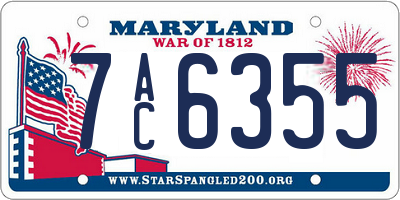 MD license plate 7AC6355