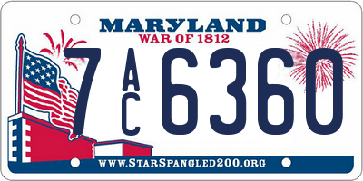 MD license plate 7AC6360
