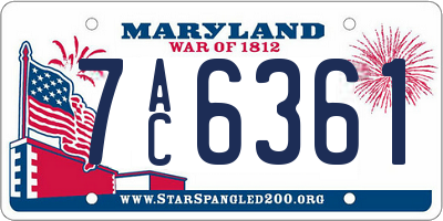 MD license plate 7AC6361